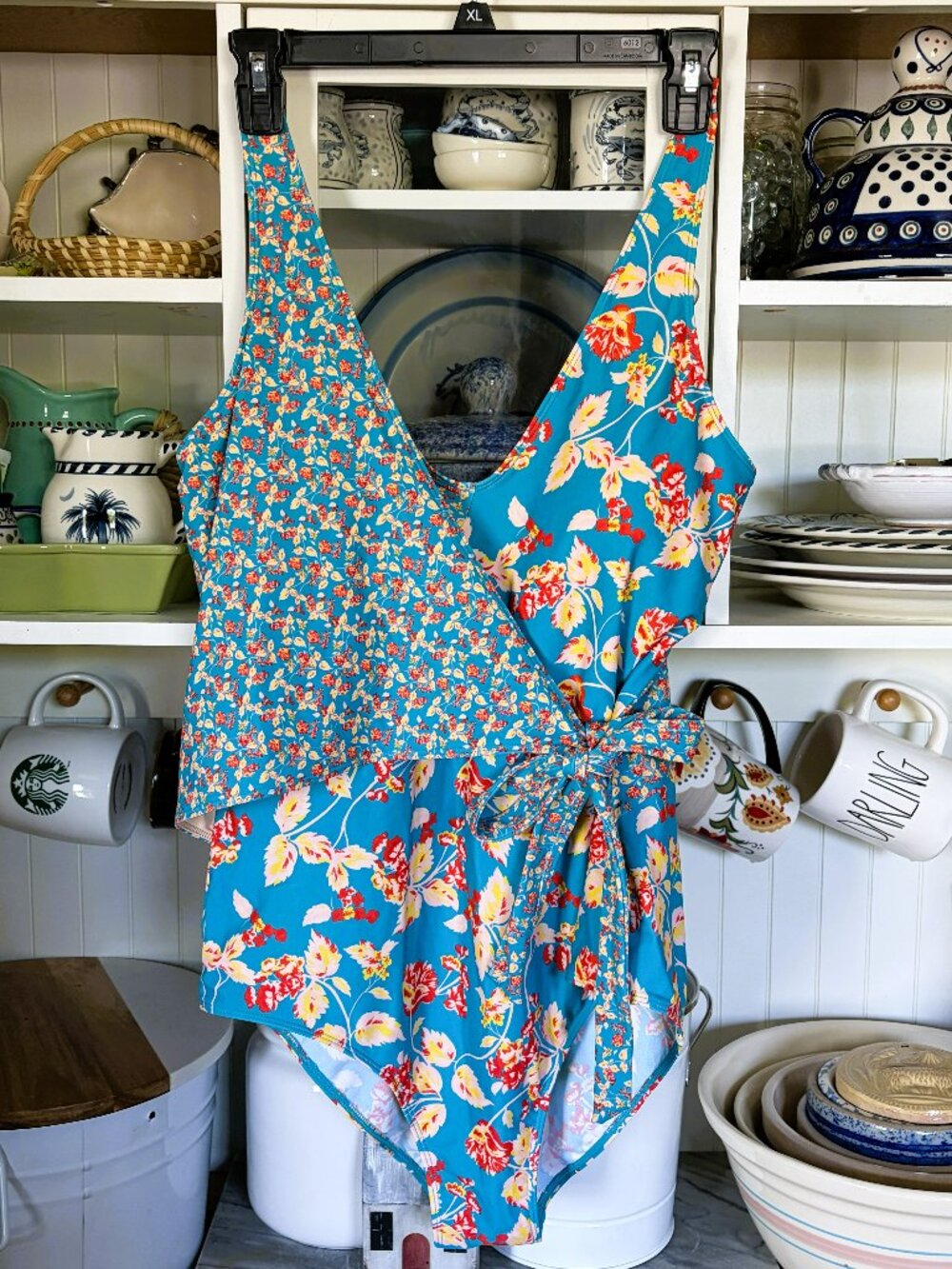 Summersalt Swimsuit 14 Long The Perfect Wrap One-Piece  Dual Floral Pattern